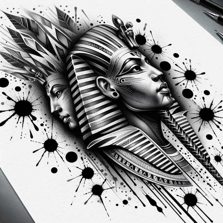 pharaoh tattoo design ideas Surrealism metaphysical mythology for back