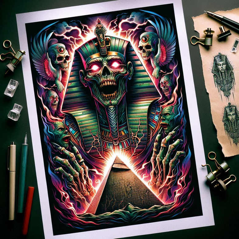 pharaoh tattoo design ideas bold highlights mythology for spine