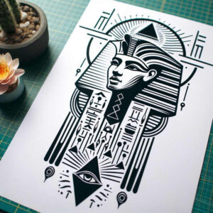 pharaoh tattoo design ideas accent shading mythology stands for resilience