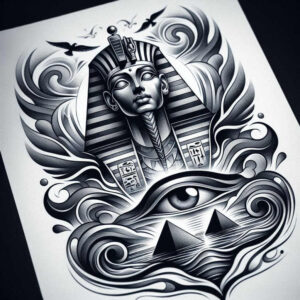 pharaoh tattoo design ideas wide-angle religious symbol meaning strength