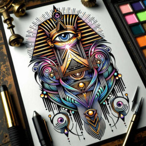 pharaoh tattoo design ideas textured shading ruler endurance and power