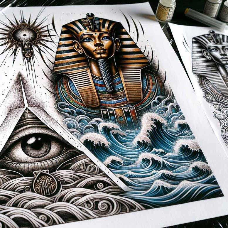 pharaoh tattoo design ideas refined detail symbol represents perseverance