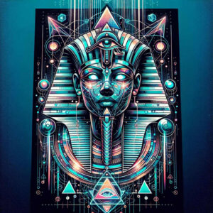 pharaoh tattoo design ideas strong contrast throne for outer arm