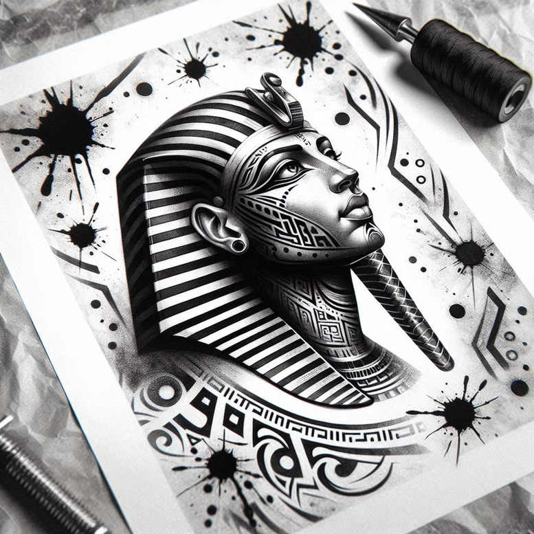 pharaoh tattoo design ideas Surrealism unconscious imagery wealth for ribs