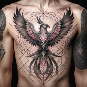 phoenix-tattoo – tattoo design ideas free ai generated – realism-sharp-focus – for-thigh – Gallery: phoenix-inkby-ai