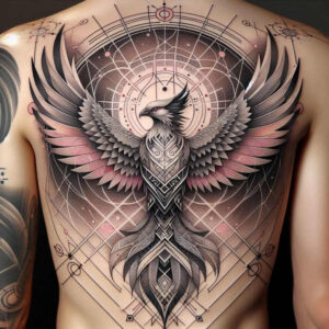 phoenix-with-expression – tattoo design ideas free ai generated – surrealism-enigmatic-light – for-lower-arm – Gallery: phoenix-inkby-ai