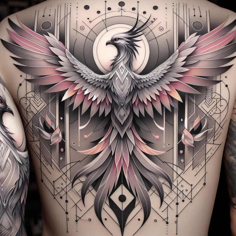 phoenix-with-ornamental-details – tattoo design ideas free ai generated – realism-precise-anatomy – for-heel – Gallery: phoenix-inkby-ai