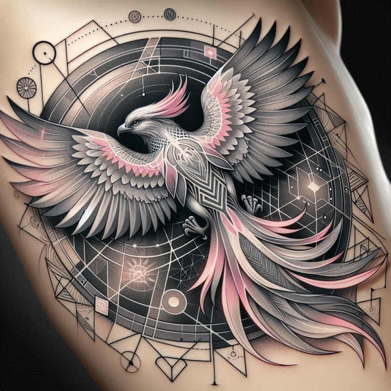 phoenix-with-symbolic-meaning – tattoo design ideas free ai generated – realism-true-rendering – for-outer-arm – Gallery: phoenix-inkby-ai