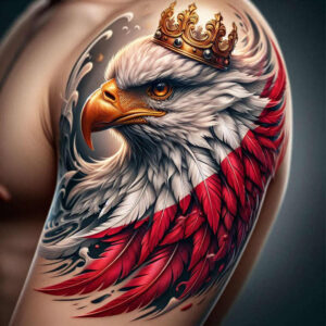 patriotyczna-sila-surrealism-enigmatic-visuals-for-behind-ear – tattoo design ideas free ai generated – Gallery: poland-inkby-ai