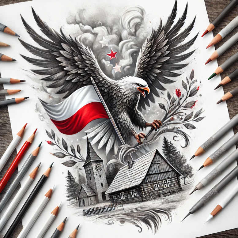 polski-patriotyzm-neotraditional-artful-color-for-calf – tattoo design ideas free ai generated – Gallery: poland-inkby-ai