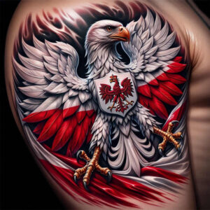 poland tattoo design ideas solid fill hyperrealistic shows strength