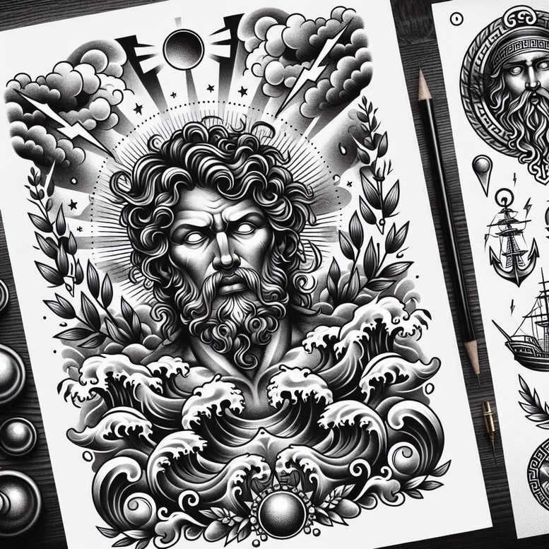 authority-god-tattoo – tattoo design ideas free ai generated – evil-spirit – for-back – Gallery: poseidon-inkby-ai