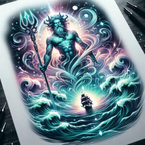 authority-god-tattoo – tattoo design ideas free ai generated – ominous – for-full-back – Gallery: poseidon-inkby-ai