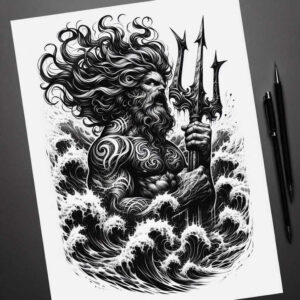 deep-water-god-tattoo – tattoo design ideas free ai generated – hellish – for-hip – Gallery: poseidon-inkby-ai