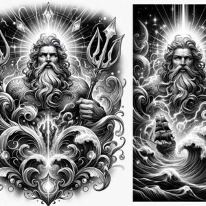 earthquake-god-tattoo – tattoo design ideas free ai generated – unsettling – for-heel – Gallery: poseidon-inkby-ai