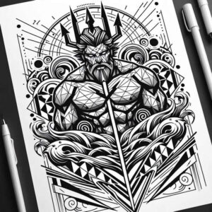 element-god-tattoo – tattoo design ideas free ai generated – sinister – for-back-shoulder – Gallery: poseidon-inkby-ai