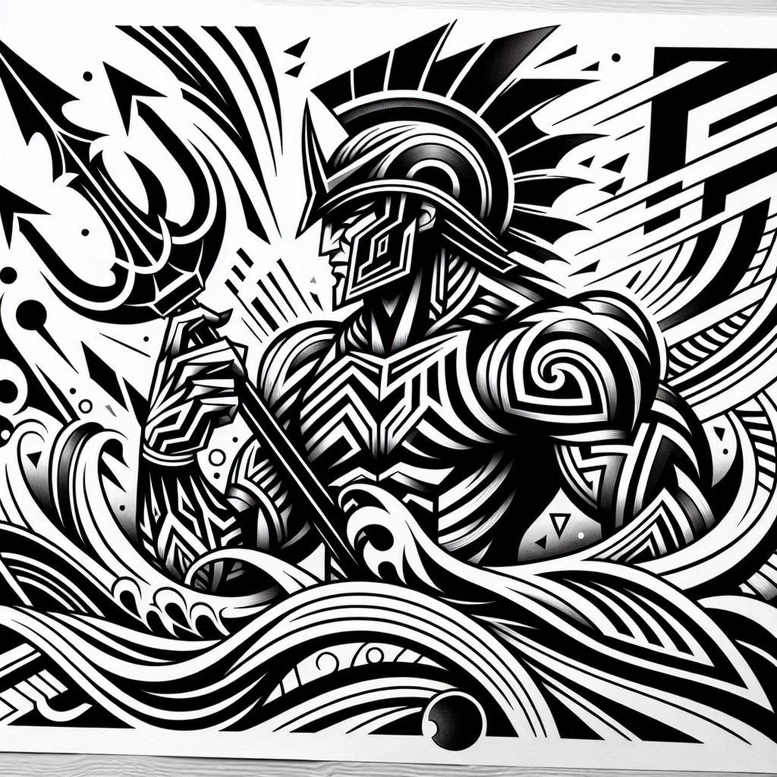 fisherman-god-tattoo – tattoo design ideas free ai generated – grim – for-hip – Gallery: poseidon-inkby-ai
