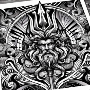 mythical-god-tattoo – tattoo design ideas free ai generated – ancient-curse – for-back – Gallery: poseidon-inkby-ai