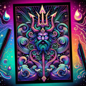 nature-power-god-tattoo – tattoo design ideas free ai generated – void – for-behind-ear – Gallery: poseidon-inkby-ai