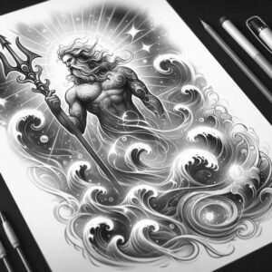 ocean-depth-god-tattoo – tattoo design ideas free ai generated – tar – for-ribs – Gallery: poseidon-inkby-ai