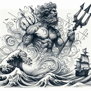 poseidon-tattoo – tattoo design ideas free ai generated – sombre – for-side – Gallery: poseidon-inkby-ai