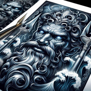 poseidon-tattoo – tattoo design ideas free ai generated – uncanny – for-upper-chest – Gallery: poseidon-inkby-ai