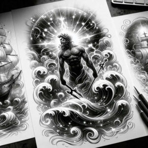 power-symbol-tattoo – tattoo design ideas free ai generated – creepy – for-shoulder – Gallery: poseidon-inkby-ai