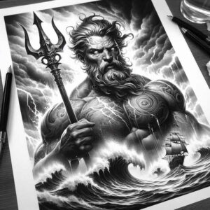 power-symbol-tattoo – tattoo design ideas free ai generated – decaying – for-calf – Gallery: poseidon-inkby-ai