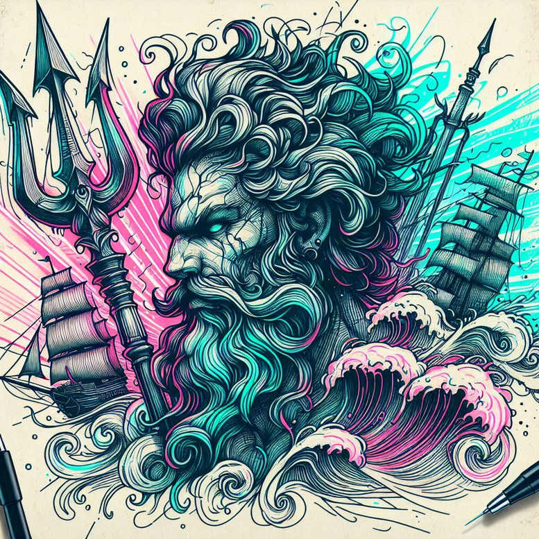 power-symbol-tattoo – tattoo design ideas free ai generated – grim – for-forearm – Gallery: poseidon-inkby-ai