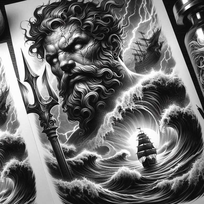 power-symbol-tattoo – tattoo design ideas free ai generated – spectral – for-palm – Gallery: poseidon-inkby-ai