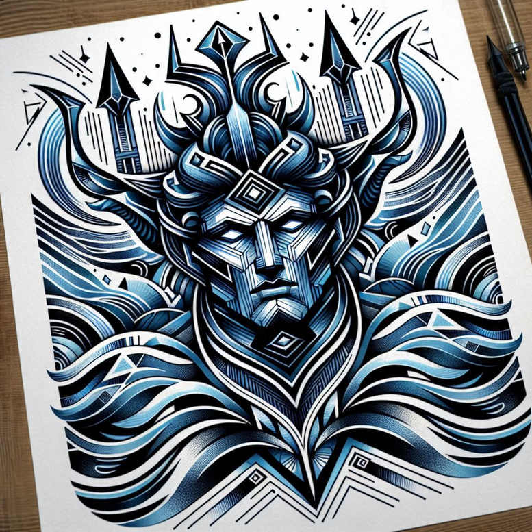 sailor-protector-tattoo – tattoo design ideas free ai generated – unsettling – for-back – Gallery: poseidon-inkby-ai