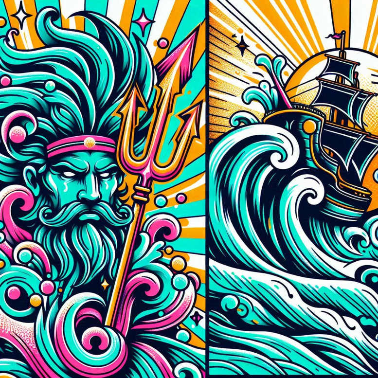 sea-authority-god-tattoo – tattoo design ideas free ai generated – grim – for-ankle – Gallery: poseidon-inkby-ai