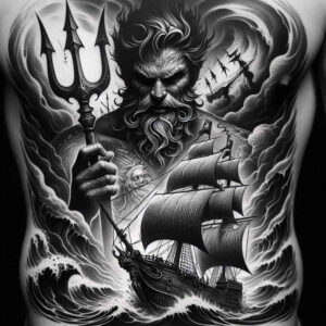 sea-authority-god-tattoo – tattoo design ideas free ai generated – madness – for-biceps – Gallery: poseidon-inkby-ai