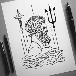 sea-life-god-tattoo – tattoo design ideas free ai generated – haunting – for-side-torso – Gallery: poseidon-inkby-ai