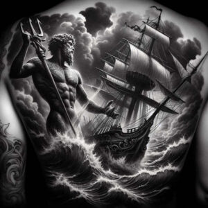 sea-life-god-tattoo – tattoo design ideas free ai generated – spectral – for-side – Gallery: poseidon-inkby-ai
