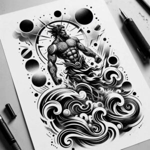 sea-monster-god-tattoo – tattoo design ideas free ai generated – witchcraft – for-stomach – Gallery: poseidon-inkby-ai