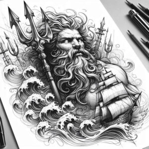 sea-monster-tattoo – tattoo design ideas free ai generated – broken – for-collarbone – Gallery: poseidon-inkby-ai