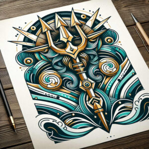 sea-ocean-god-tattoo – tattoo design ideas free ai generated – deformed – for-upper-back – Gallery: poseidon-inkby-ai