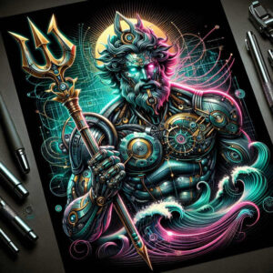 sea-river-god-tattoo – tattoo design ideas free ai generated – hellfire – for-abdomen – Gallery: poseidon-inkby-ai
