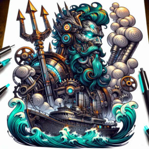 sea-water-god-tattoo – tattoo design ideas free ai generated – mystic – for-toe – Gallery: poseidon-inkby-ai