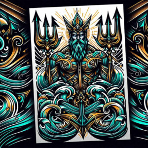 poseidon tattoo design ideas clean fill aquatic command for hip