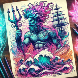 poseidon tattoo design ideas modern classic divine ocean symbol of strength