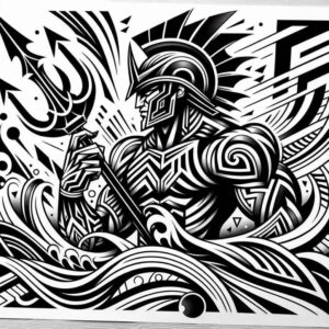 poseidon tattoo design ideas Realism visual truth godly waves for wrist side