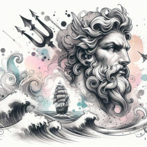 poseidon tattoo design ideas Realism hyper-realistic mythic sea for arm