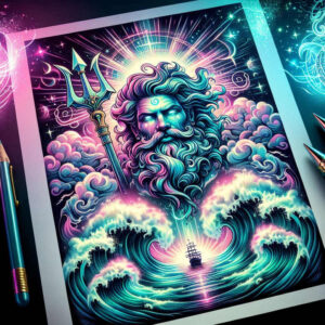 poseidon tattoo design ideas Realism ultra detailed ruler of depths for stomach