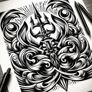 poseidon tattoo design ideas deep blacks sea protector meaning endurance
