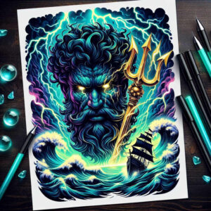 poseidon tattoo design ideas Surrealism metamorphosis sea protector shows resilience