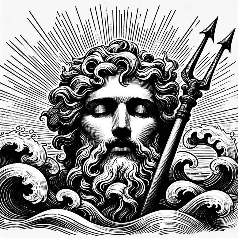 poseidon tattoo design ideas balanced color storm master for back shoulder