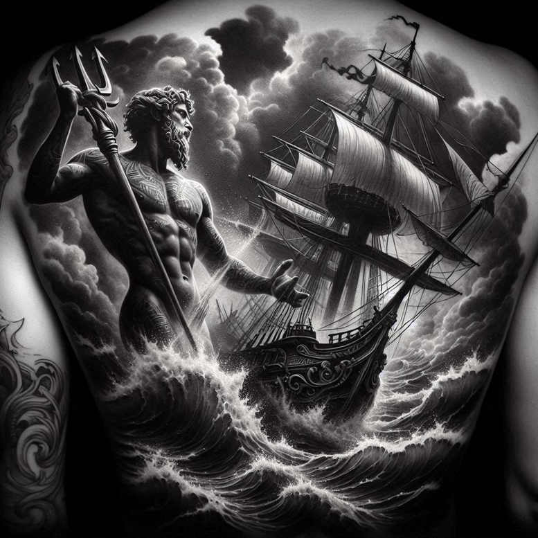 poseidon tattoo design ideas modern classic storm master for fingers