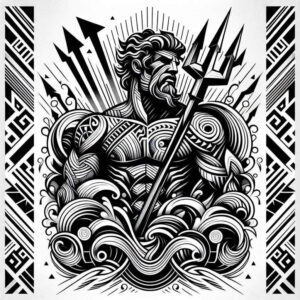poseidon tattoo design ideas Realism seamless blend storm master for palm